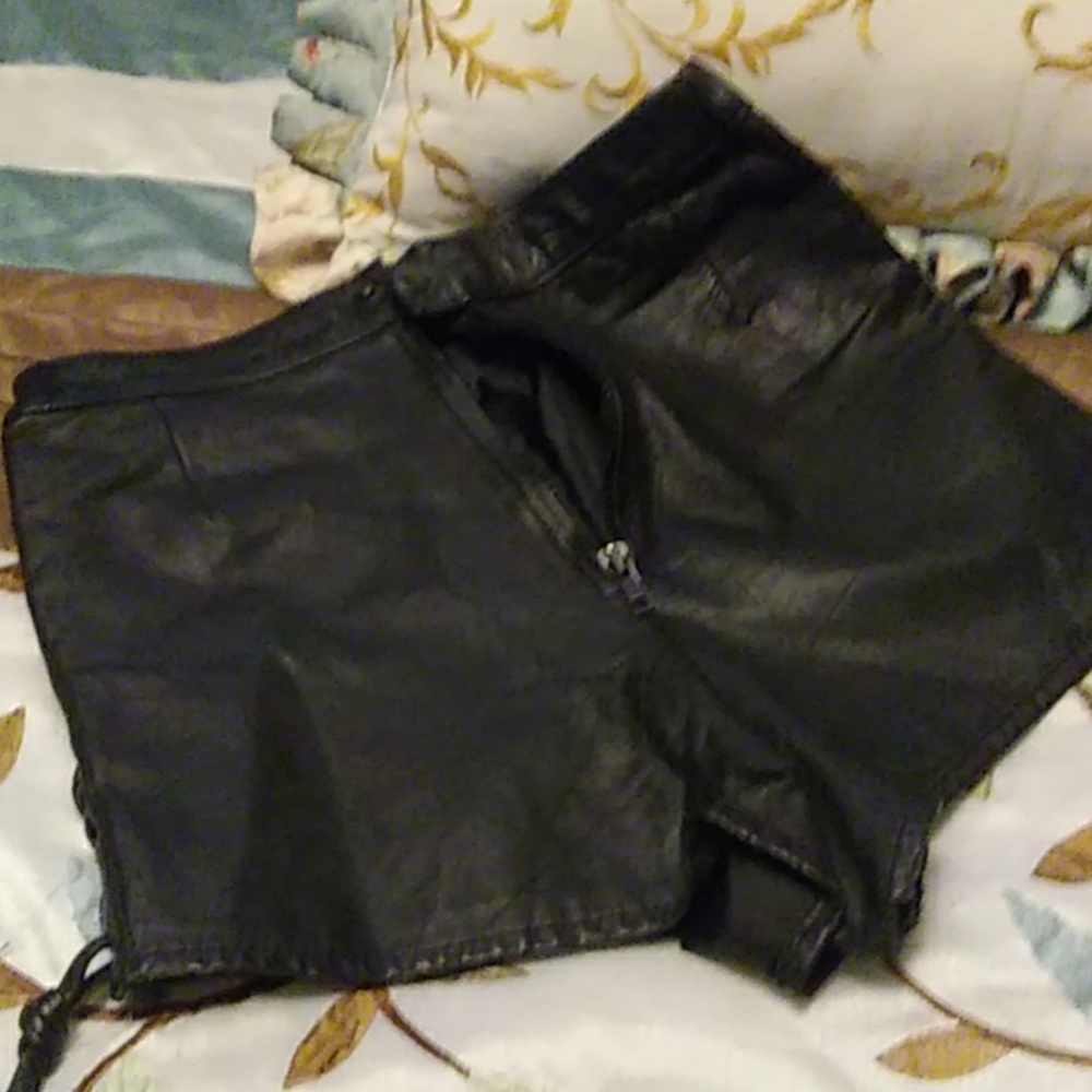 Leather shorts